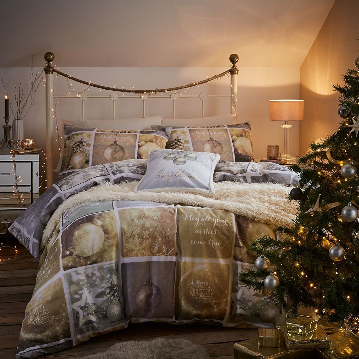 CATHERINE LANSFIELD SANTA FATHER CHRISTMAS DUVET QUILT COVER XMAS